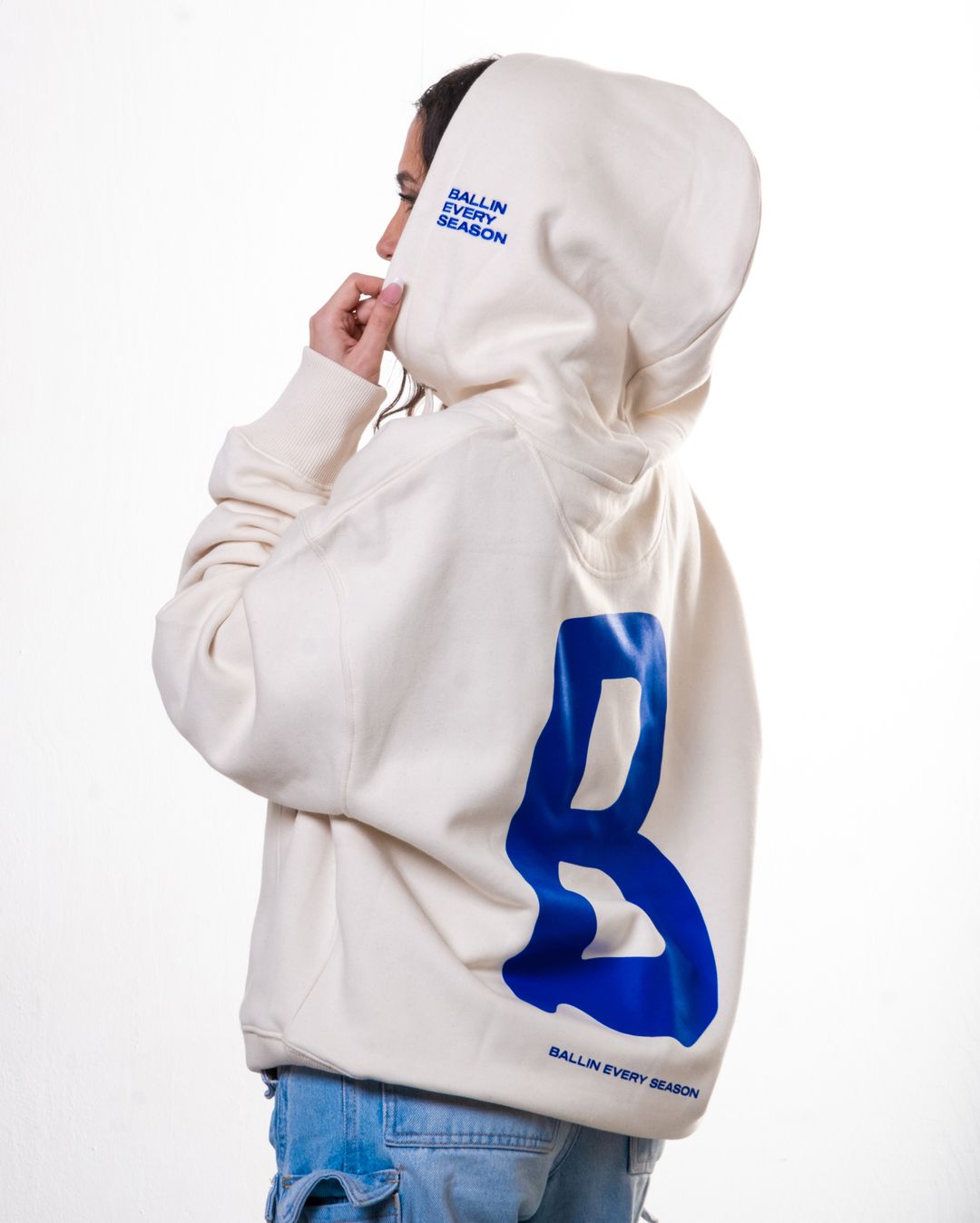 "B" HOODIE BEIGE